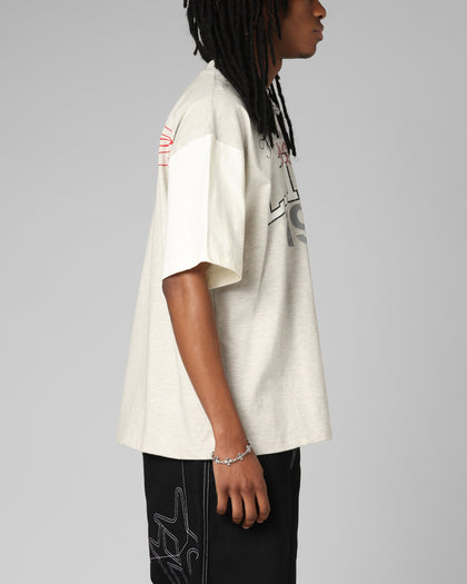 Loiter Drop Out Vintage T-Shirt Grey/White