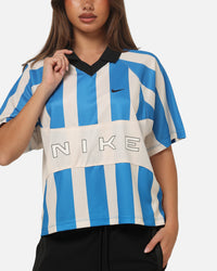 Nike Women's Sportswear Street Oversized Striped Jersey Blue/White