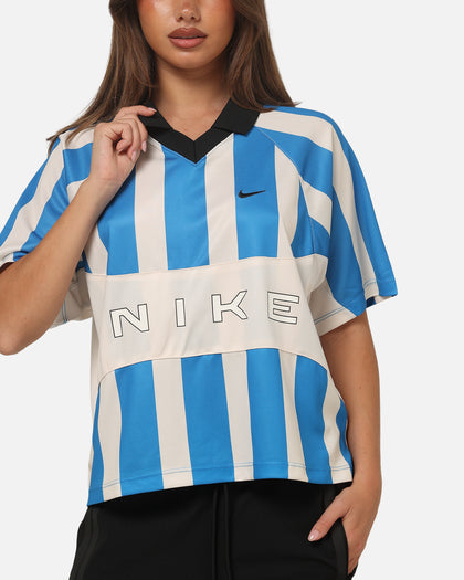Nike Women's Sportswear Street Oversized Striped Jersey Blue/White