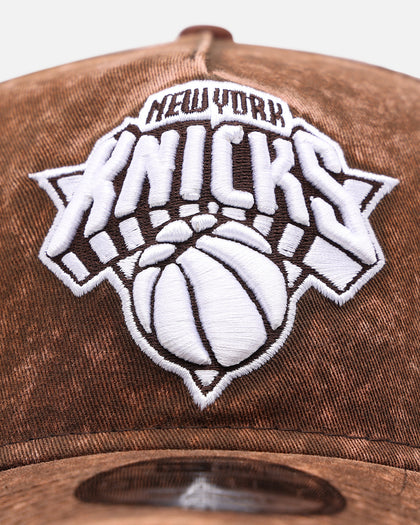 New Era New York Knicks 'Washed Walnut' 9FORTY A-Frame Snapback Walnut
