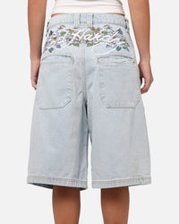 Ed Hardy Women's Flora Jorts Light Wash