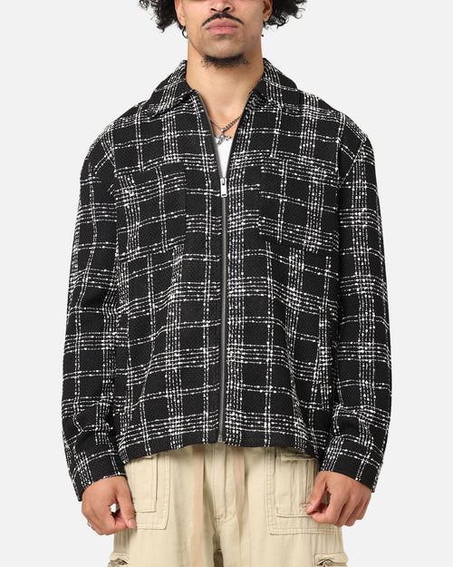 XXIII Boucle Tweed Zip Jacket Black/White