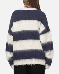 Majestic Athletic New York Yankees Block Stripe Knit Jumper Vintage White