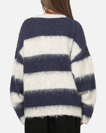 Majestic Athletic New York Yankees Block Stripe Knit Jumper Vintage White