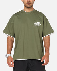 Carre Motion Layered T-Shirt Green/White