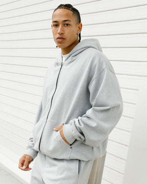 American Thrift Zip Hoodie Grey Heather