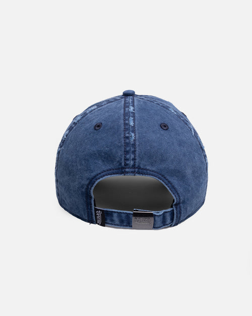 Von Dutch Distressed Zigzag Dad Strapback Cap Navy