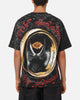 73Studio X Lord Of The Rings Sauron All Over Print T-Shirt Black Acidwash