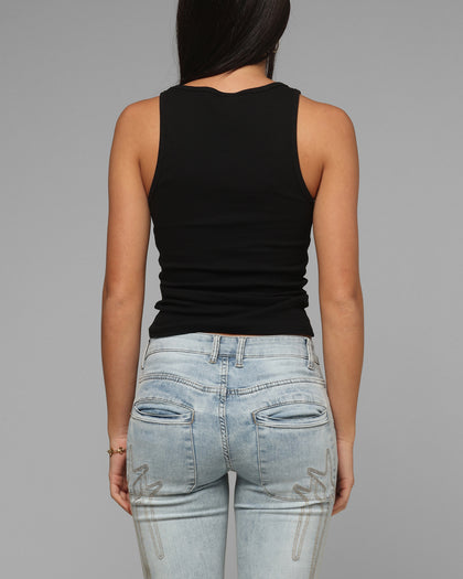 Loiter Women's Hybrid Scoop Neck Tank Black/Black