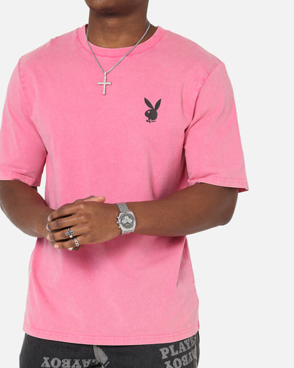 Playboy Stack Washed T-Shirt Washed Raspberry