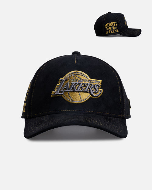 New Era Los Angeles Lakers 'Statement Suede 10 Year Anniversary' 9FORTY A-Frame Snapback Black Suede