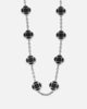 Saint Morta Onyx Clover Necklace White Gold