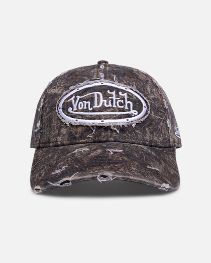 Von Dutch Distressed Dad Strapback Brown Camo