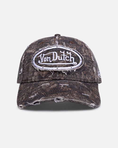 Von Dutch Distressed Dad Strapback Brown Camo