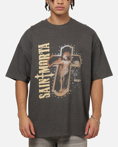 Saint Morta Fallen Saints Boxy T-Shirt Washed Charcoal