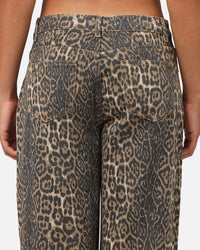 XXIII Women's Leopard Wide Leg Jeans Leopard