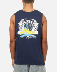 Bleacher Athletic Gold Coast Titans NRL Adult Muscle T-Shirt Navy