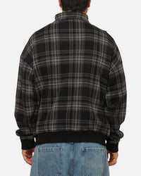 Carre Gridlock 1/4 Zip Crewneck Black Plaid