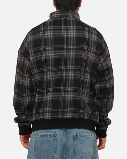 Carre Gridlock 1/4 Zip Crewneck Black Plaid