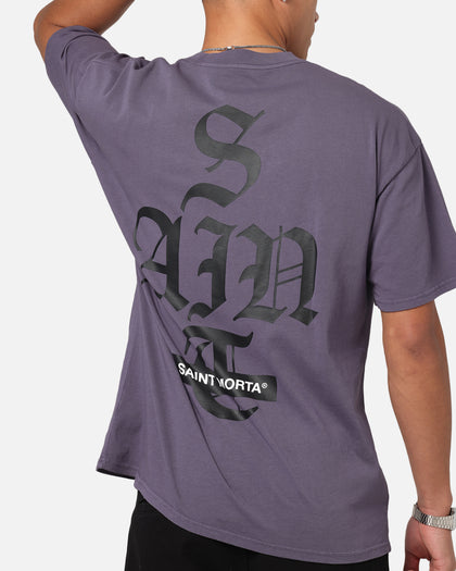 Saint Morta Gothic Stack T-Shirt Purple