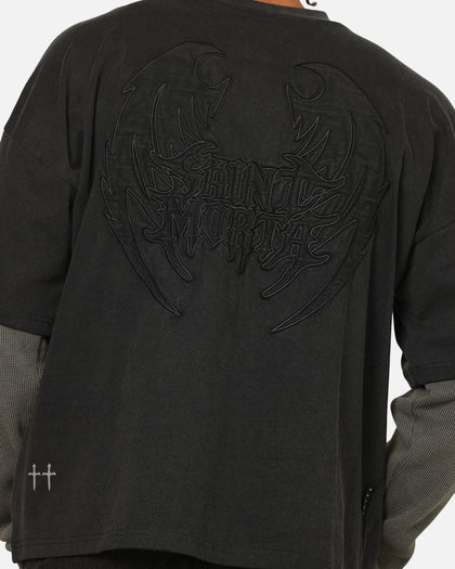 Saint Morta Crested Wing Long Sleeve Layered T-Shirt Vintage Black