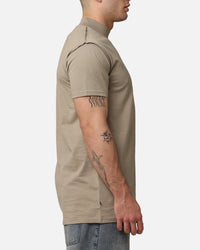 Saint Morta Old English Mock Neck T-Shirt Brown/Brown