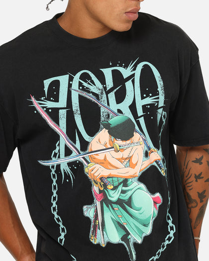 73Studio X One Piece Zoro Vintage T-Shirt Off Black