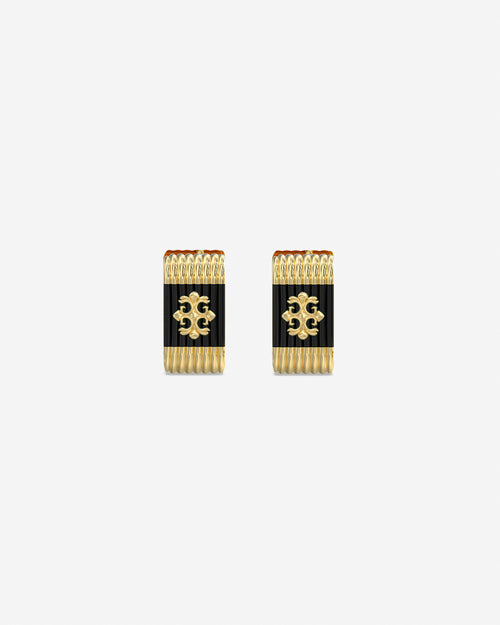 Guess Mainline Rebel Moon 12MM Striped Earrings Gold
