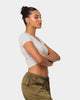 Puma Women's Classics Cropped Slim T-Shirt Light Gray Heather