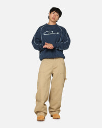 Carre International Star Crewneck Navy