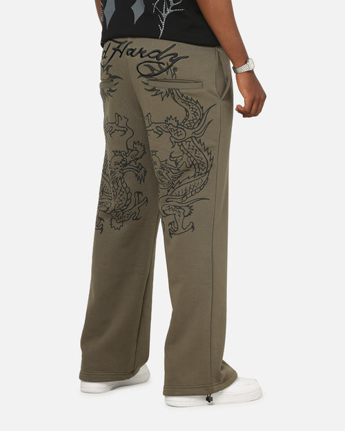 Ed Hardy Dragon Trackpants Washed Olive