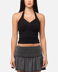 XXIII Women's Rib Halter Top Black