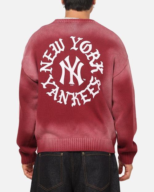 Majestic Athletic New York Yankees Black Letter Knit Crewneck Sour Cherry