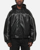 Carre Velocity Vegan Leather Bomber Jacket Black