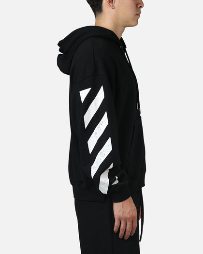 Off White Diag Full Zip Hoodie Black