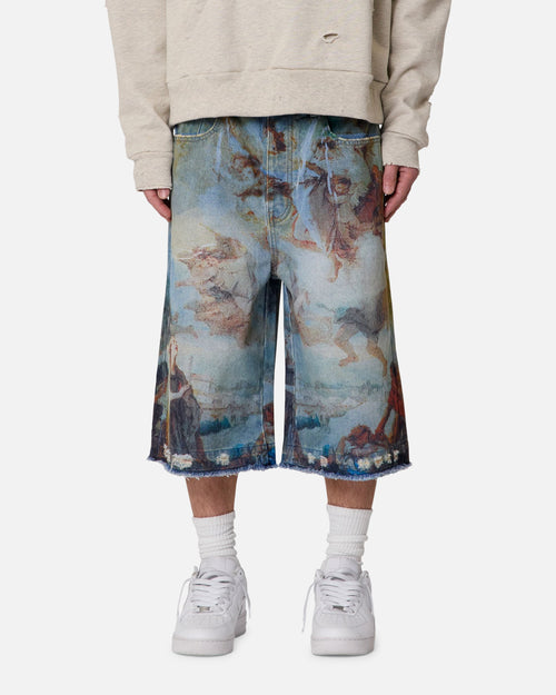 MNML Ultra Baggy Angel Denim Shorts Multi