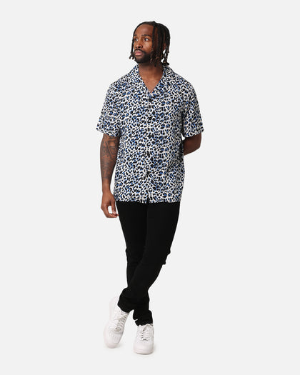 XXIII Cheetah Button Up Shirt Blue Cheetah