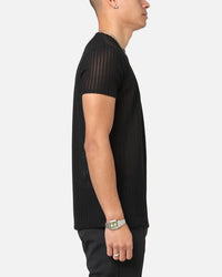 Sik Silk Textured Muscle Fit T-Shirt Black
