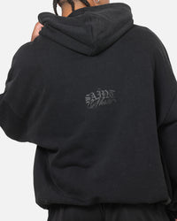 Saint Morta Distressed Hoodie Black Wash