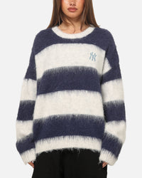 Majestic Athletic New York Yankees Block Stripe Knit Jumper Vintage White