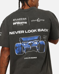 Culture Kings X Atlassian Williams F1 Team Carlos Sainz Jr. T-Shirt Black Acidwash
