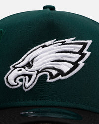 New Era Philadelphia Eagles 'Gothic Script Two Tone' 9FORTY A-Frame Snapback Dark Green/Black