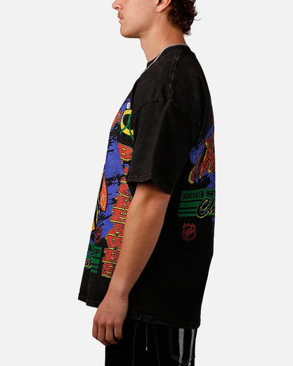 Culture Kings Chicago Blackhawks Vintage T-Shirt Black Acidwash