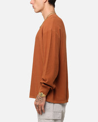 XXIII Textured Long Sleeve T-Shirt Rust