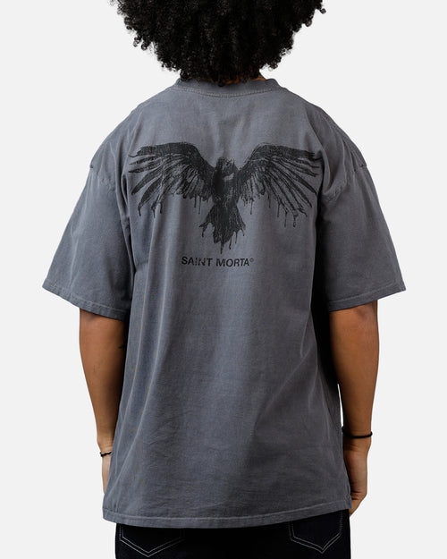 Saint Morta Raven T-Shirt Washed Charcoal