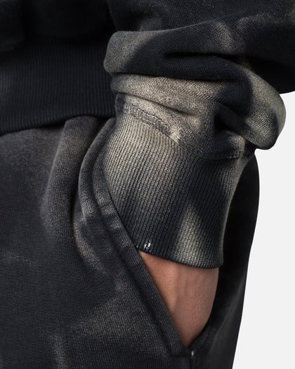 MNML Sun Burned Zip Up Hoodie Washed Black