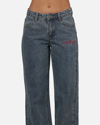 Ed Hardy Women's Death Before Dishonour Jeans Blue Mid Wash