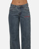 Ed Hardy Women's Death Before Dishonour Jeans Blue Mid Wash