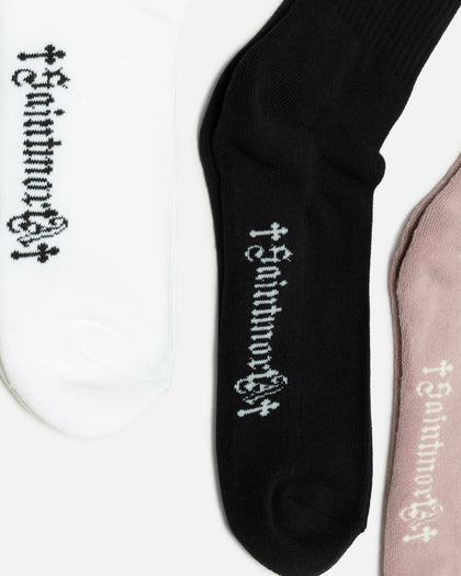 Saint Morta Scripted Crew Socks 3 Pack Multi