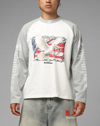 Loiter American Dream Long Sleeve T-Shirt Off White/Grey